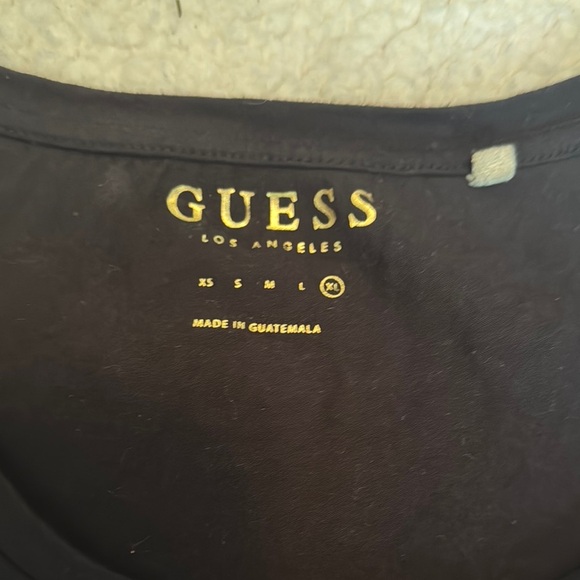 Guess Black Graphic Tee with Gold Embellishments - Picture 2 of 3